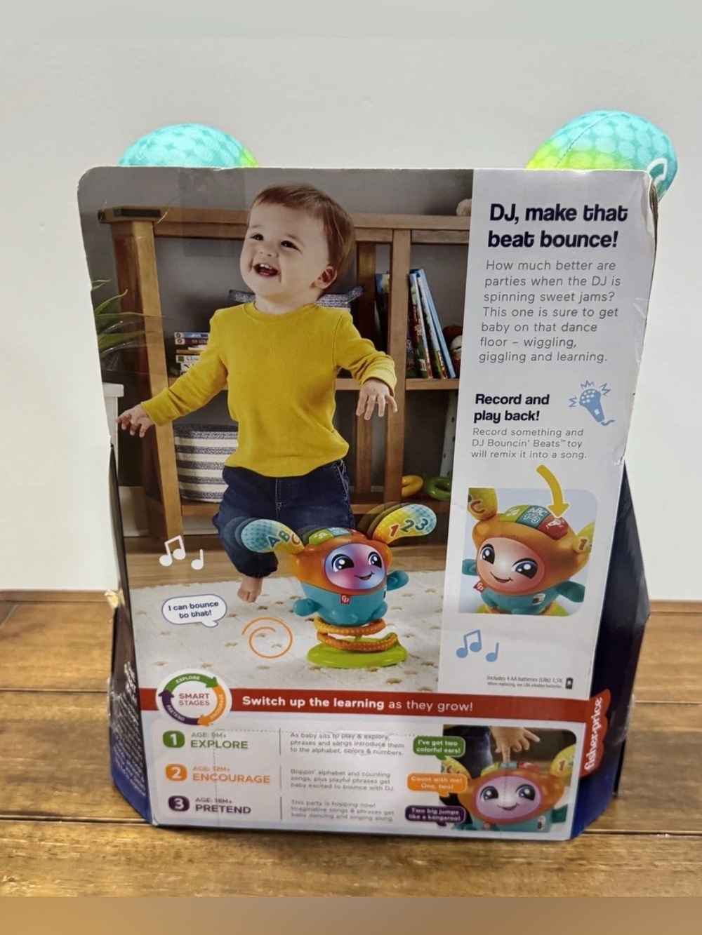 Fisher-Price DJ Bouncin' Beats Baby Toy - Orange & Teal - Picture 5 of 7